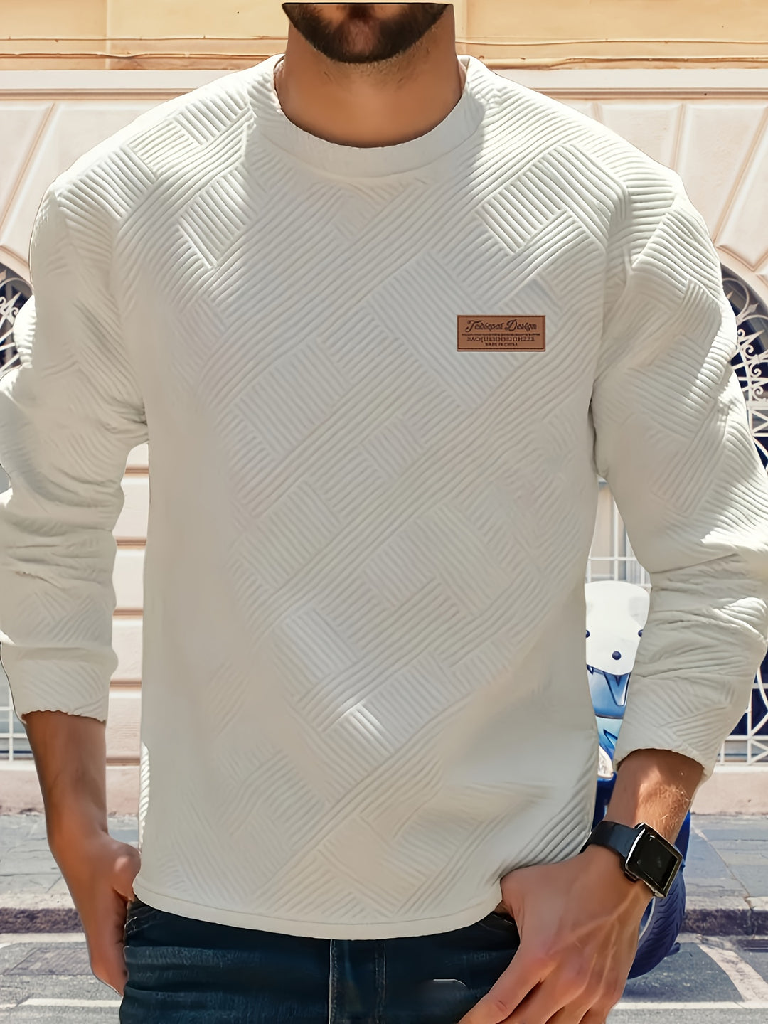 Elias | Textured Crew Neck Sweatshirt