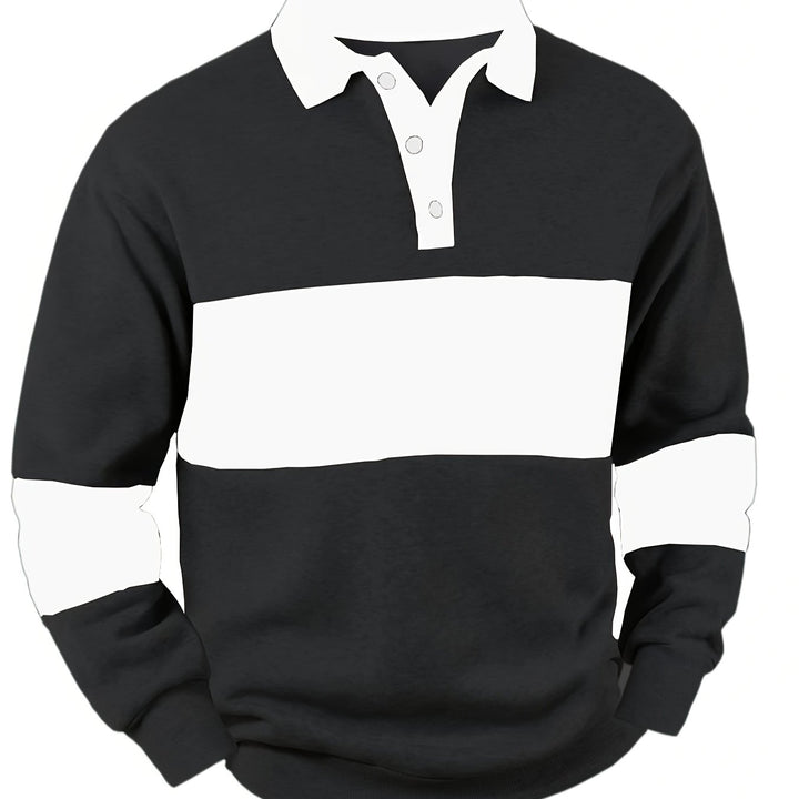 Grayson | Colour-Block Long Sleeve Polo Shirt
