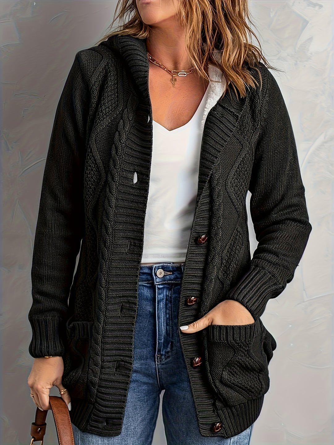 Winona | Cozy Hooded Button Cardigan