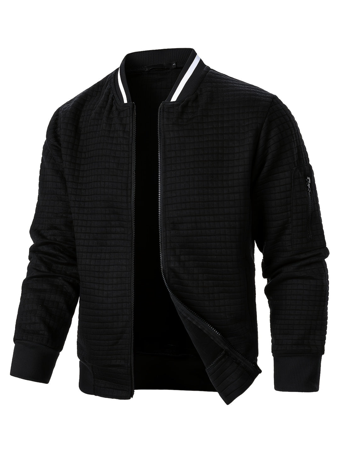Raymond | Textured Zip-Up Bomber Jacket