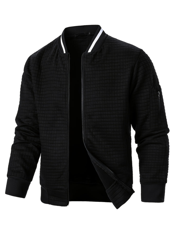 Raymond | Textured Zip-Up Bomber Jacket