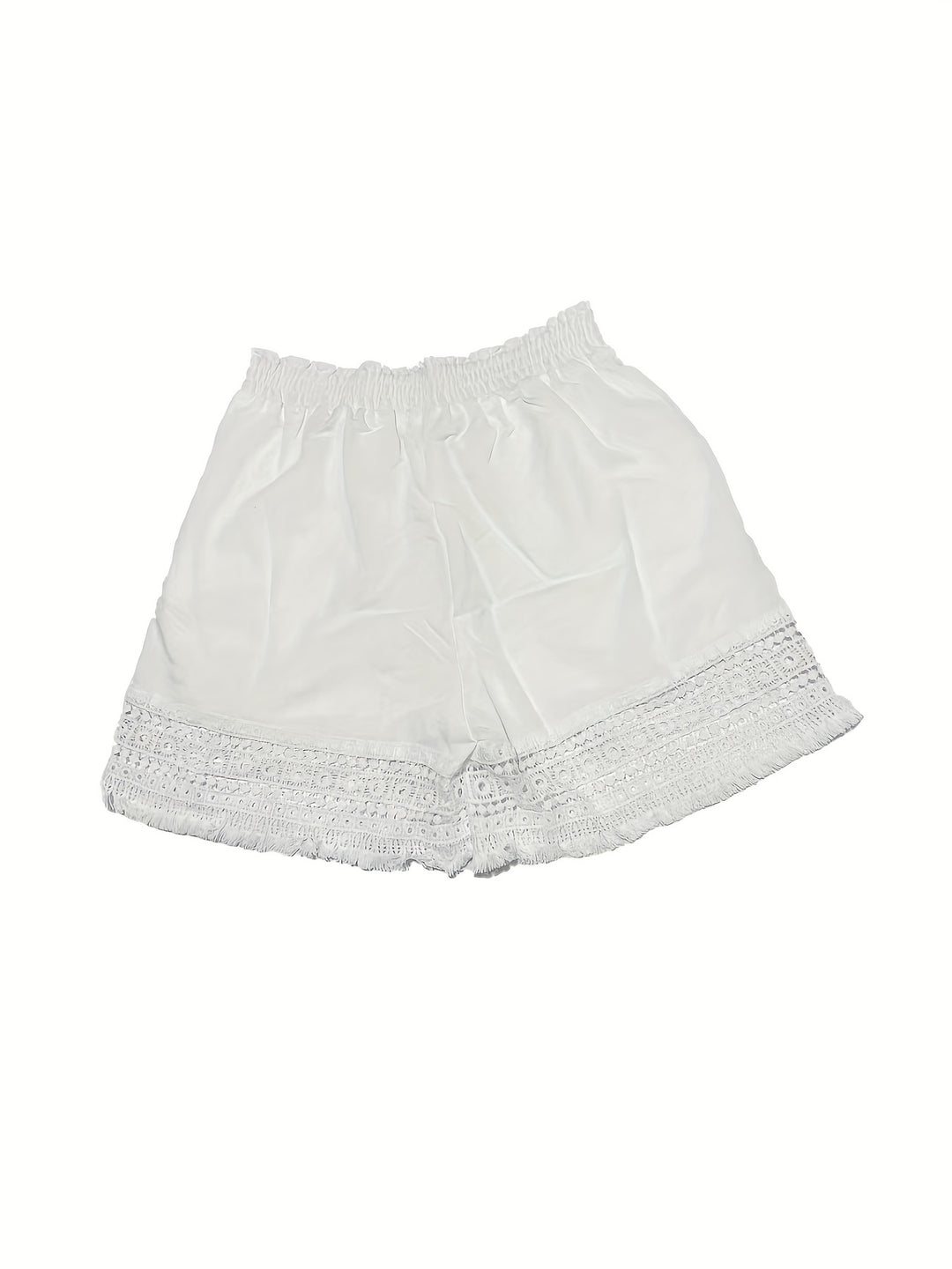 Rosemary | Lace-Trim Paper Bag Shorts