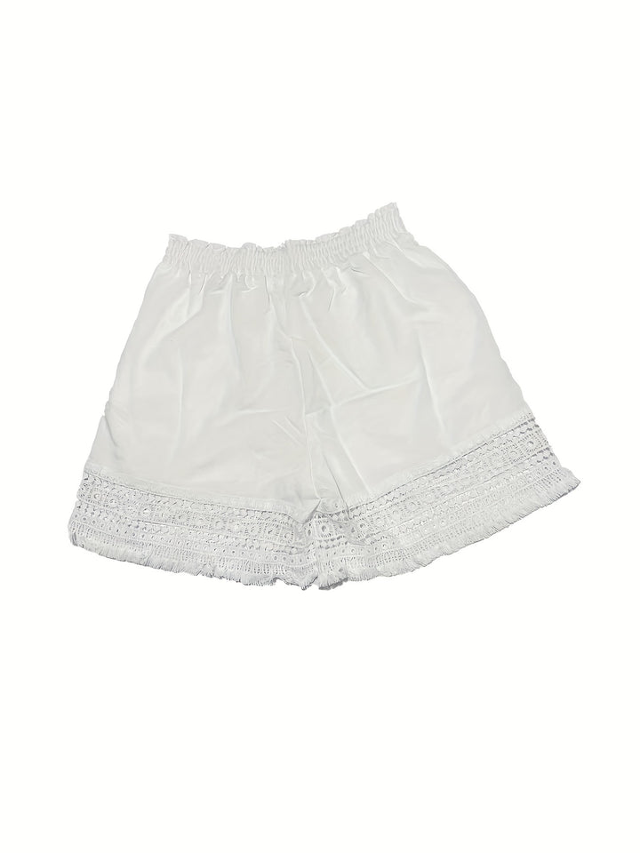 Rosemary | Lace-Trim Paper Bag Shorts