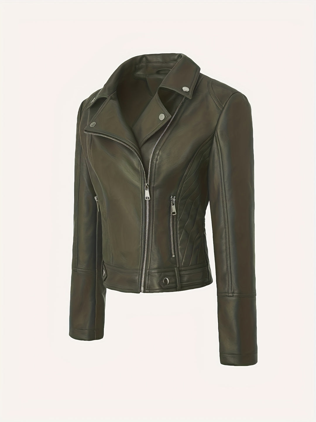 Mabel | Sculpted Zip-Front Moto Jacket