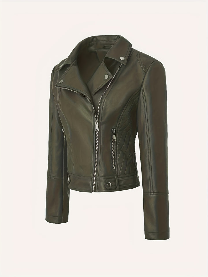 Mabel | Sculpted Zip-Front Moto Jacket
