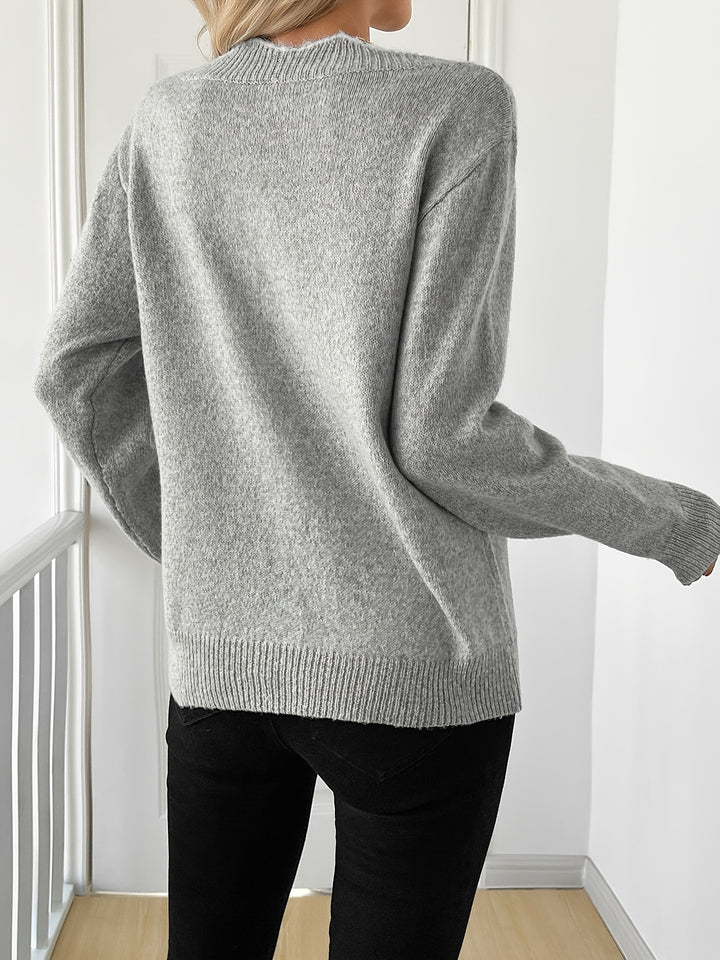 Elspeth | Soft V-Neck Bow Sweater