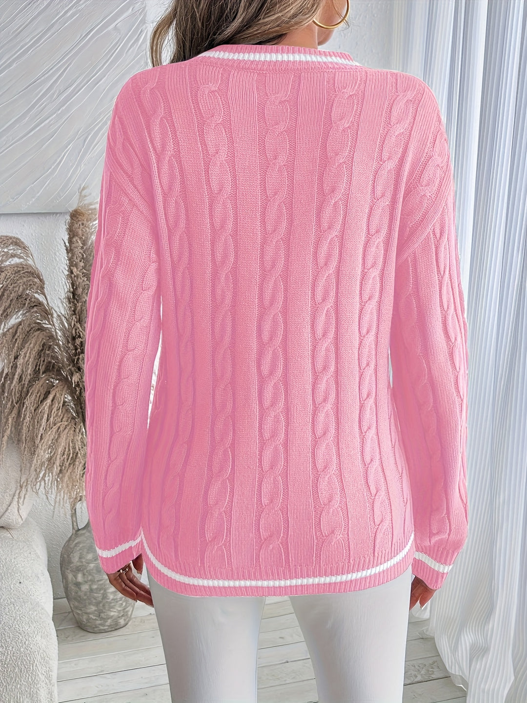Constance | Cable-Knit V-Neck Sweater