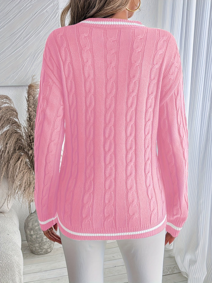 Constance | Cable-Knit V-Neck Sweater