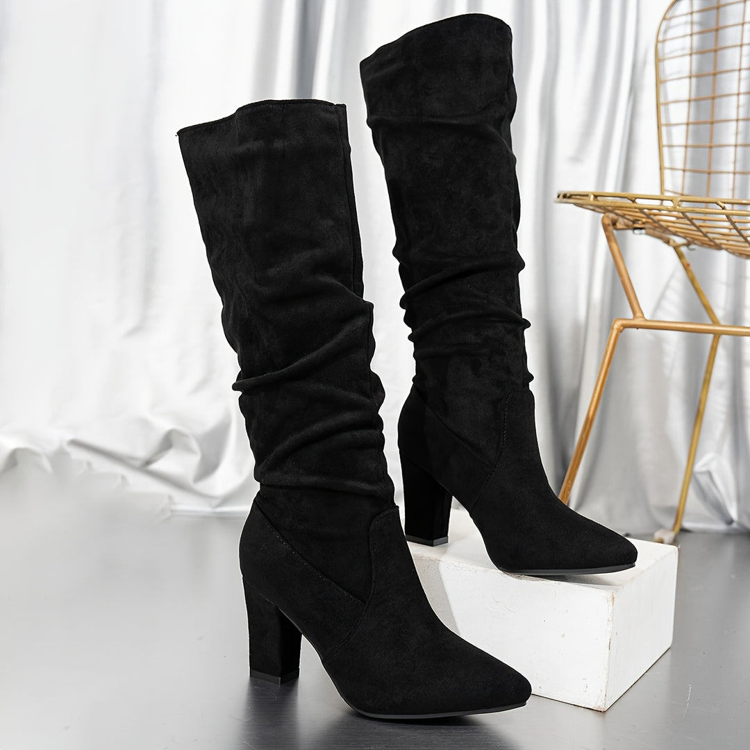 Lorena | Slouch Knee-High Heeled Boots