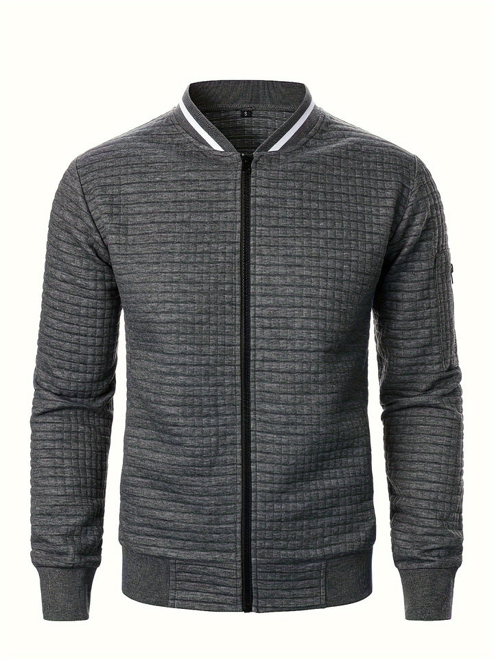 Raymond | Textured Zip-Up Bomber Jacket