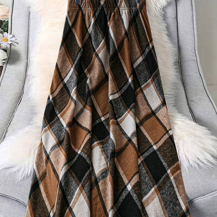 Lorena | Flared A-Line Plaid Skirt
