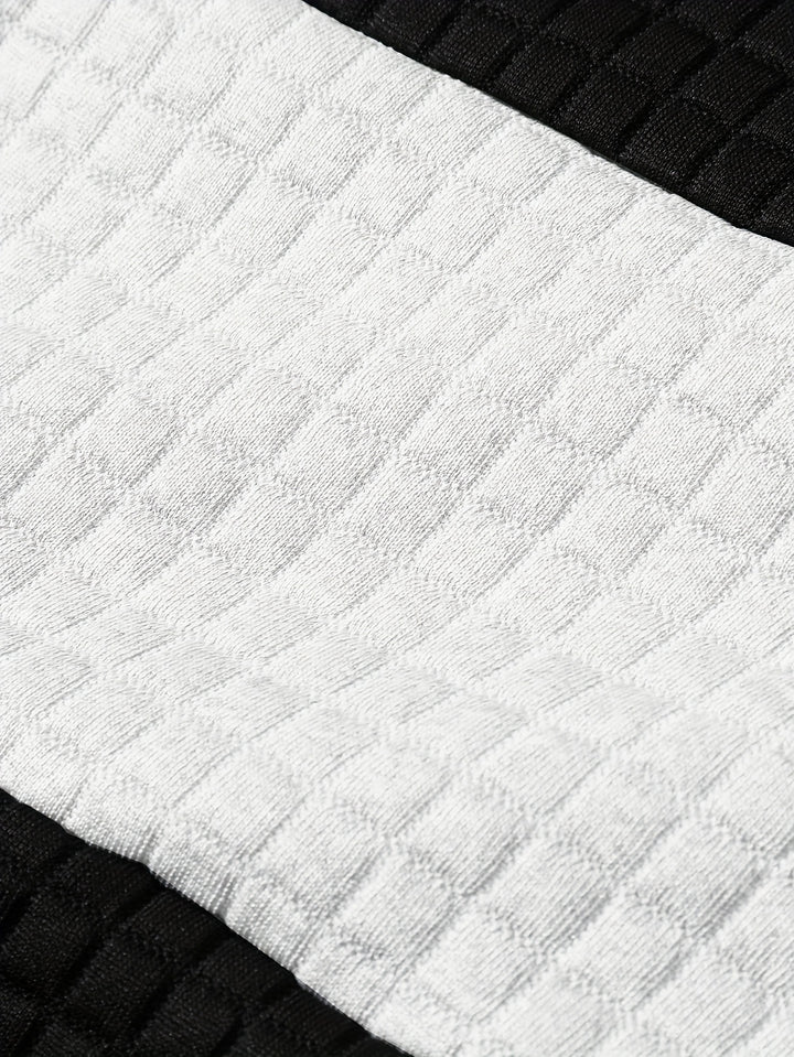 Hayes | Textured Colour-Block Hoodie