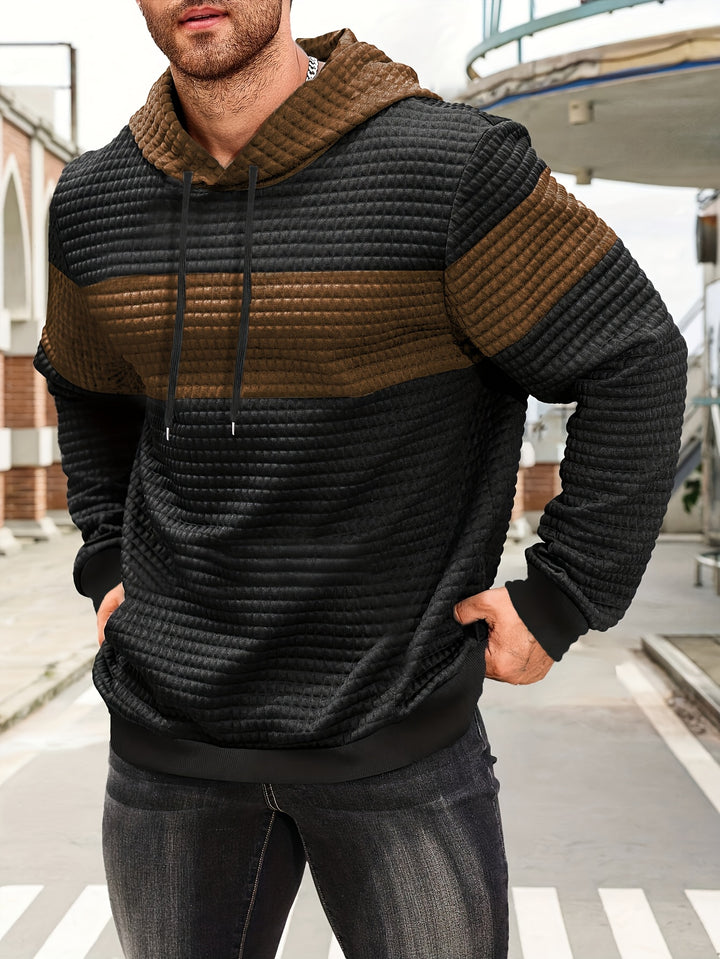 Hayes | Textured Colour-Block Hoodie
