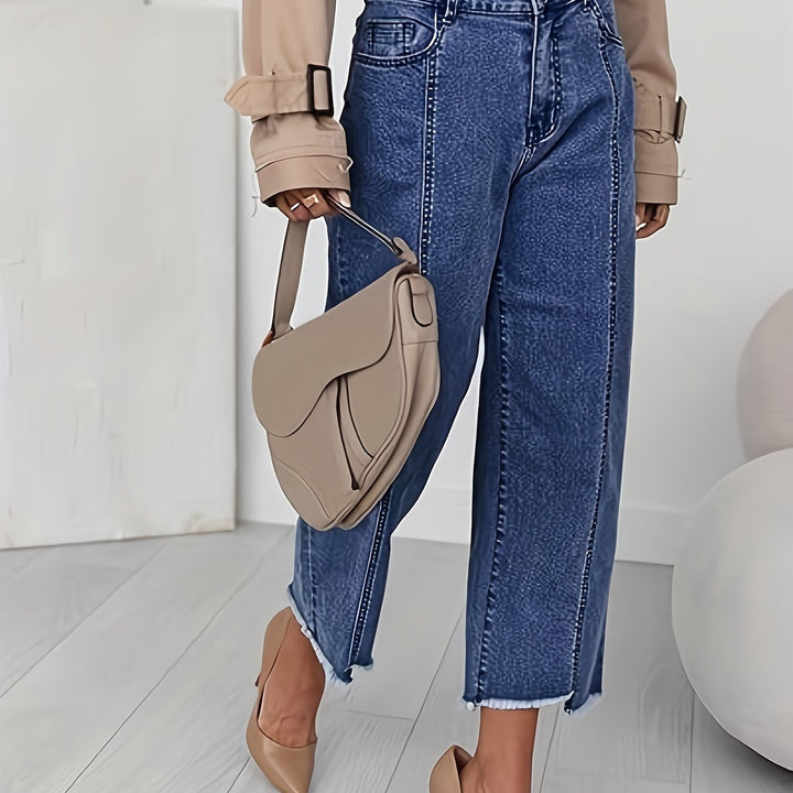Denise | Tailored Cropped Straight-Leg Jeans