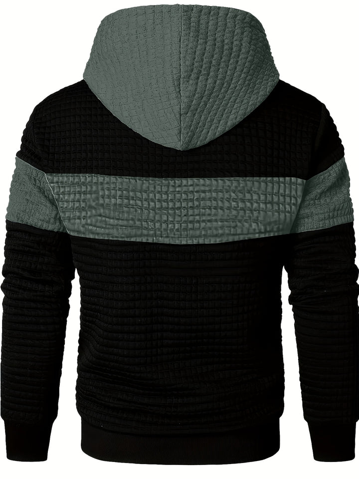 Hayes | Textured Colour-Block Hoodie