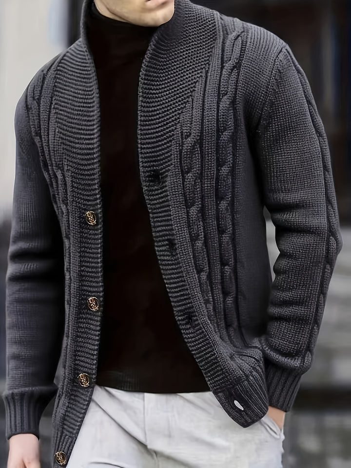 Trevor | Cable-Knit Button Cardigan