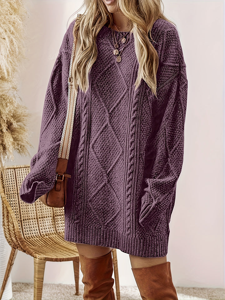 Helene | Cable-Textured Sweater Dress