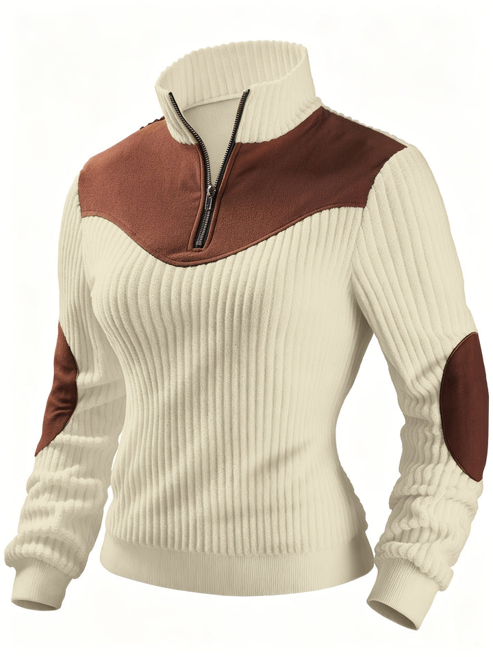 Lucinda | Ribbed Quarter-Zip Pullover