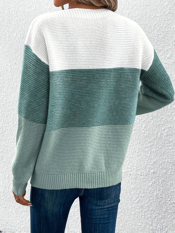 Serena | Color-Blocked Drop-Shoulder Sweater