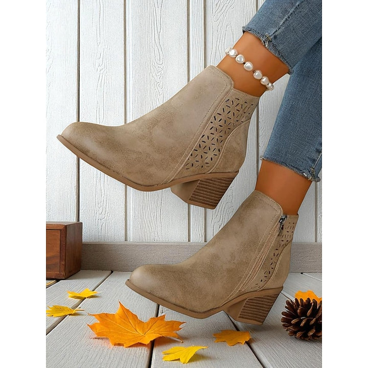 Hollis | Cutout Low-Heel Ankle Boots