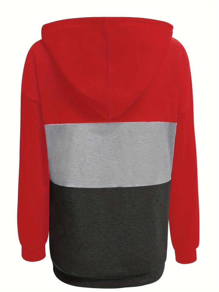 Melanie | Color Block Button-Neck Hoodie