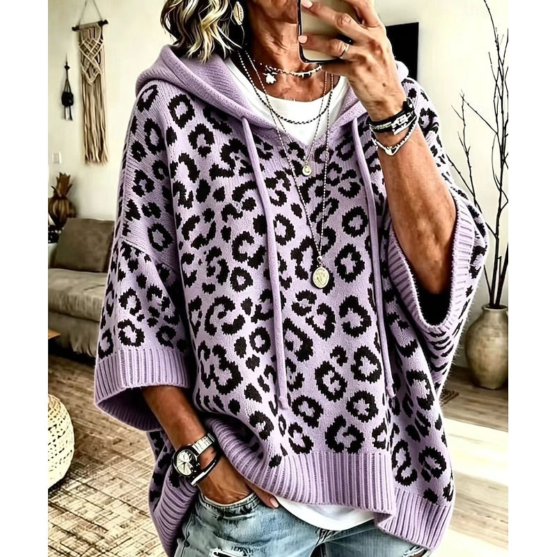 Marlena | Animal Print Hooded Sweater