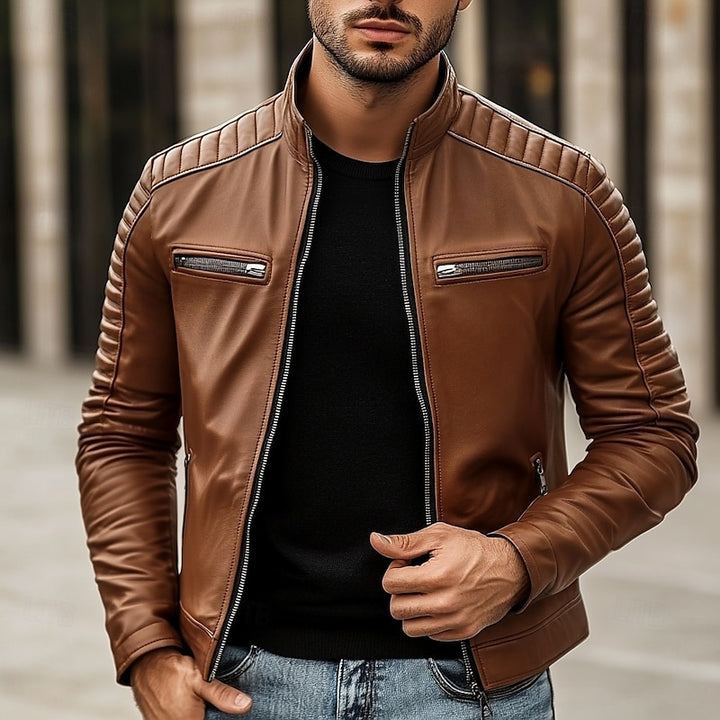 Chandler | Classic Stand-Collar Biker Jacket