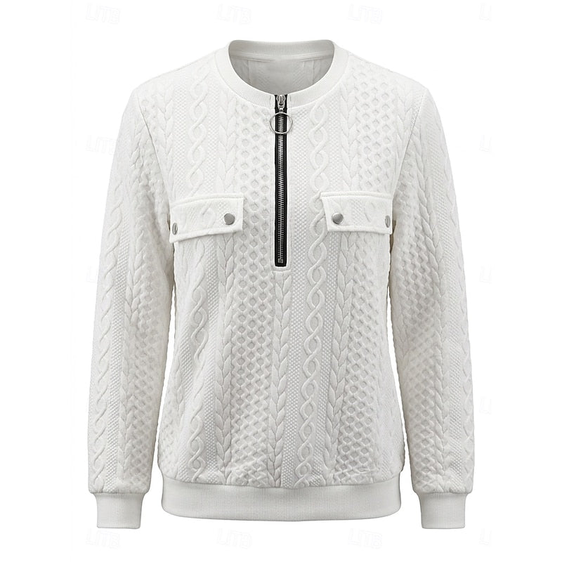 Rosanna | Cable-Textured Quarter-Zip Top