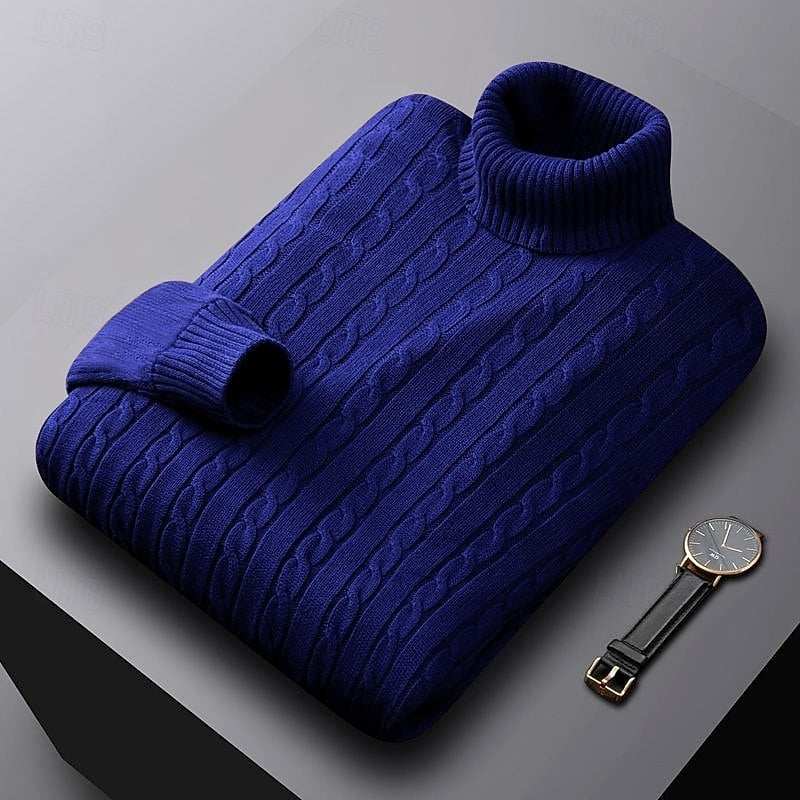 Rhys | Cable Knit Turtleneck Sweater