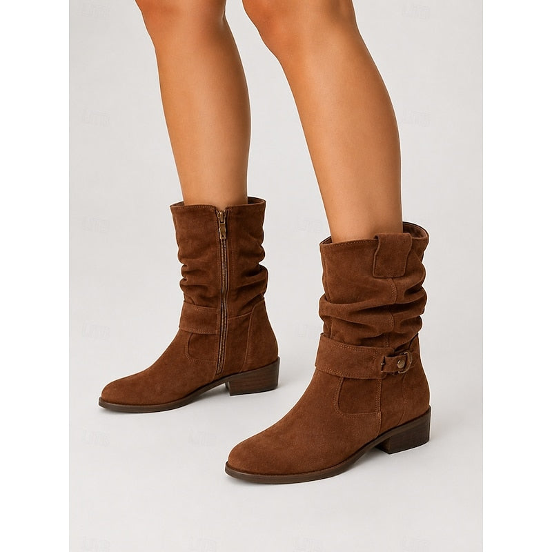 Tessa | Slouchy Buckle Ankle Boots