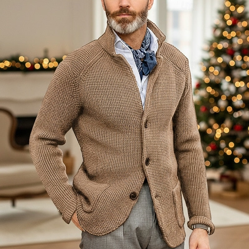 Archer | Textured Stand-Collar Cardigan
