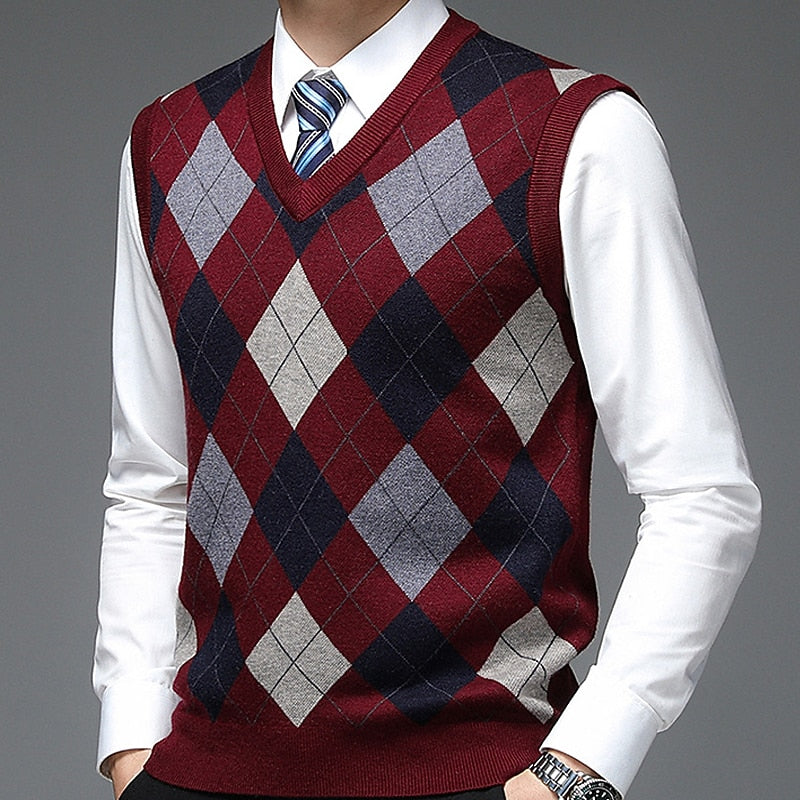 Bernard | Argyle V-Neck Sweater Vest
