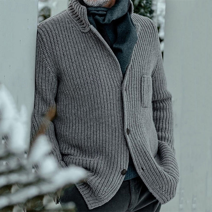 Callen | Ribbed Stand-Collar Cardigan