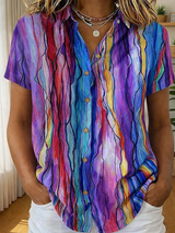 Simone | Artful Short-Sleeve Shirt