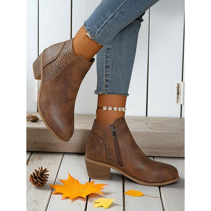 Hollis | Cutout Low-Heel Ankle Boots