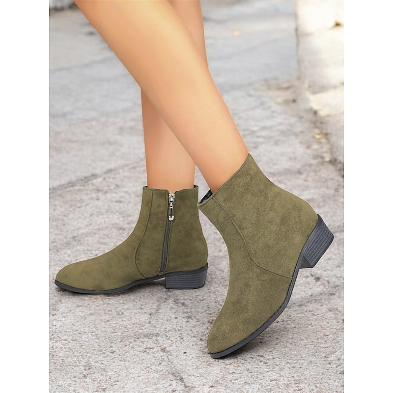 Sloane | Side-Zip Block Heel Ankle Boots