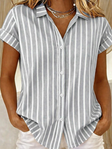 Sylvia | Striped Short-Sleeve Blouse