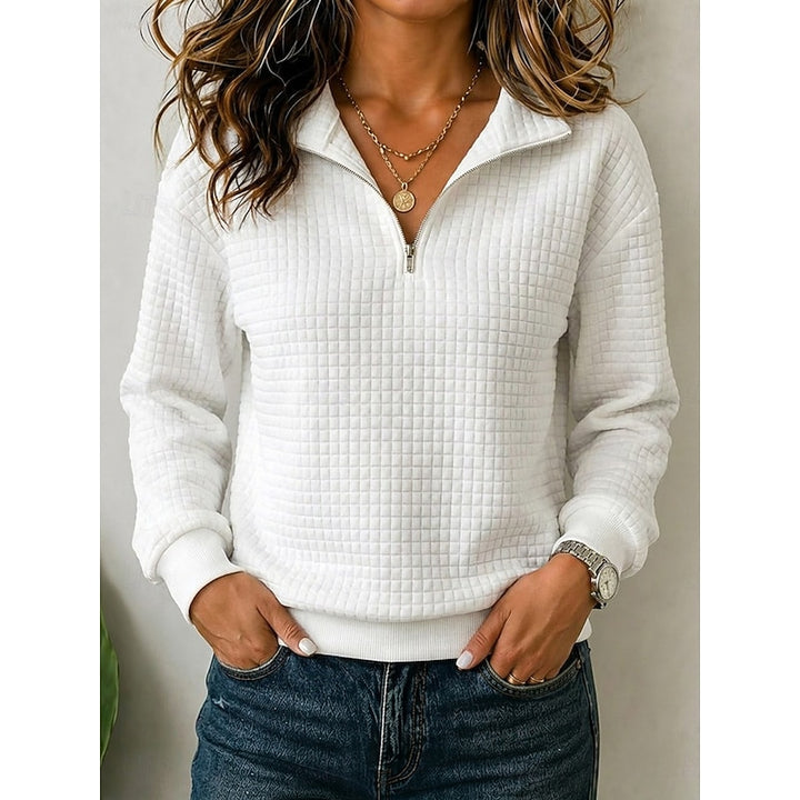 Annette | Textured Quarter-Zip Pullover