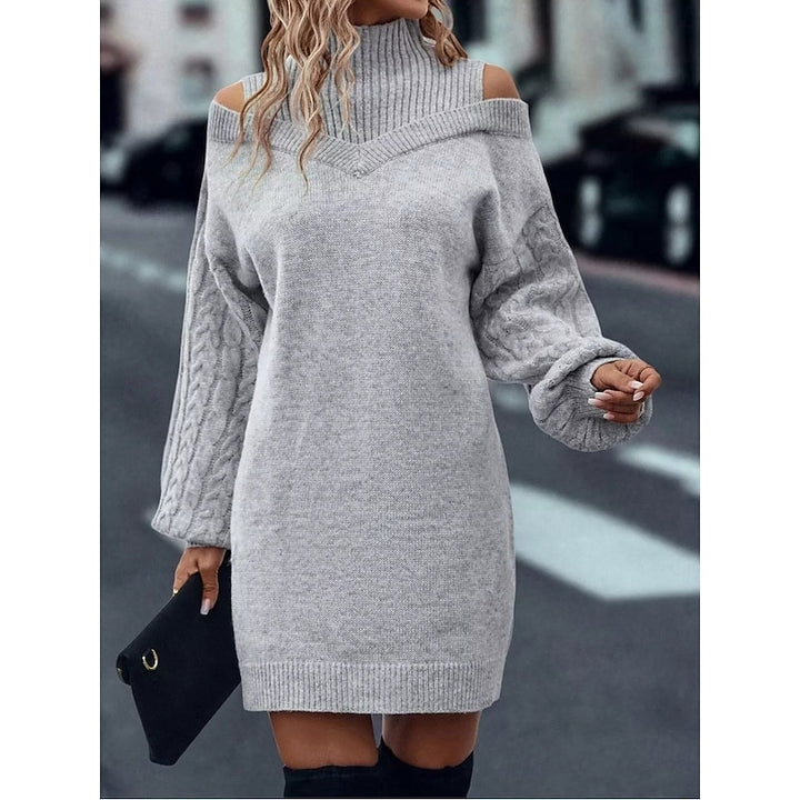Winifred | Cold-Shoulder Turtleneck Sweater Dress