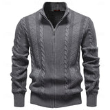 Gerard | Textured Zip-Up Cardigan