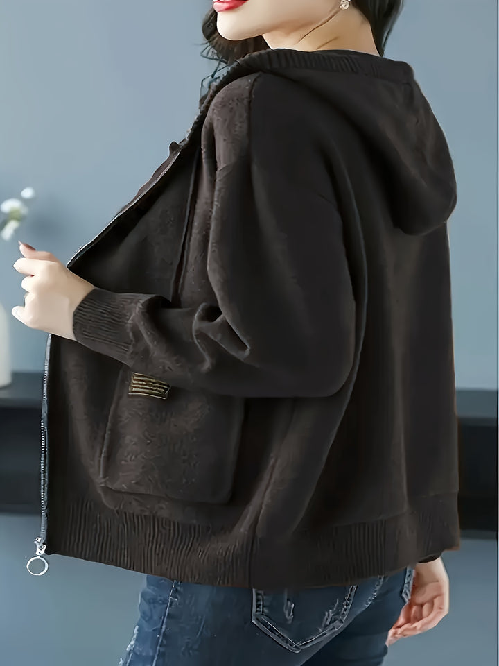 Rowena | Cozy Zip-Up Hooded Cardigan