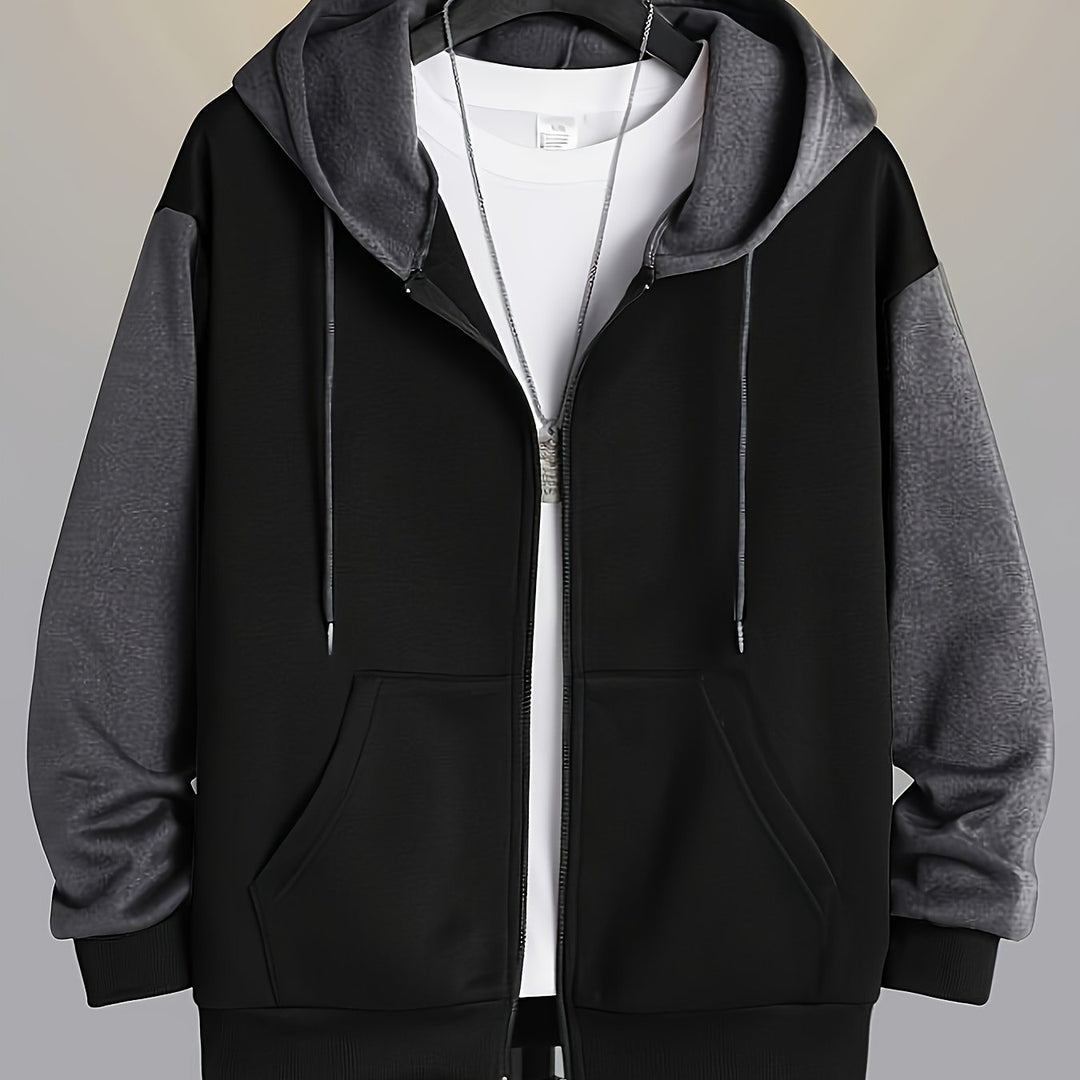 Cedric | Color Block Zip-Up Hoodie