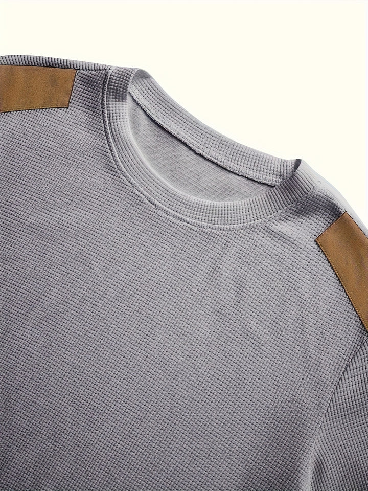 Aaron | Textured Elbow-Patch Pullover