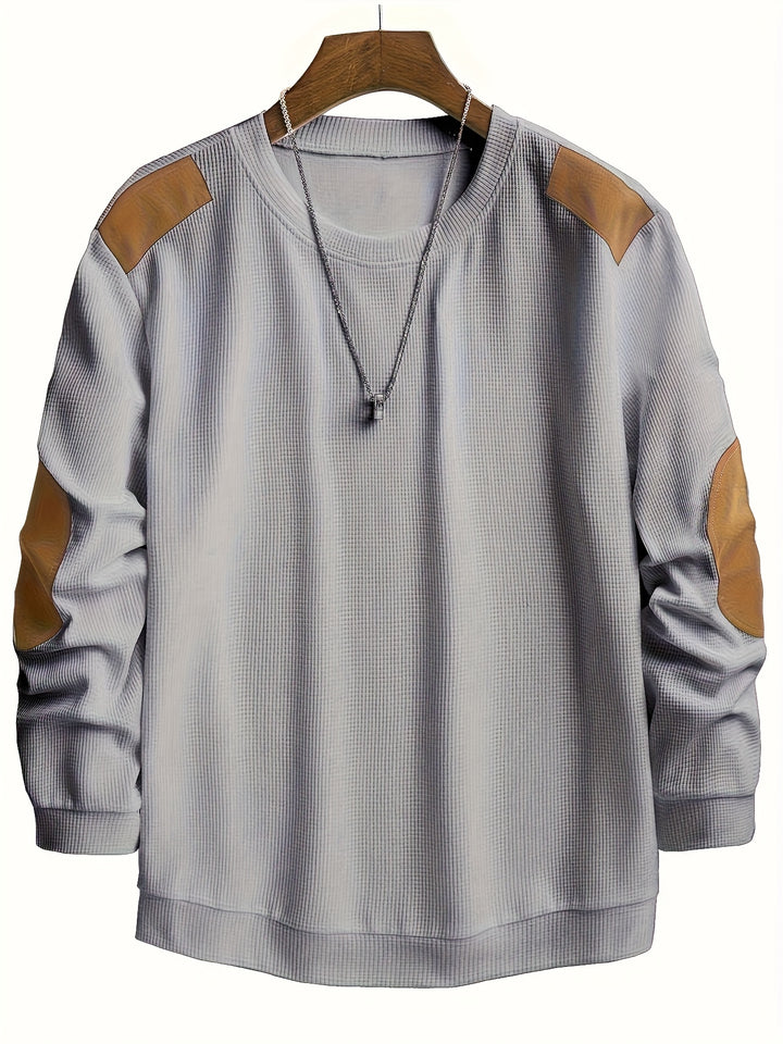 Aaron | Textured Elbow-Patch Pullover