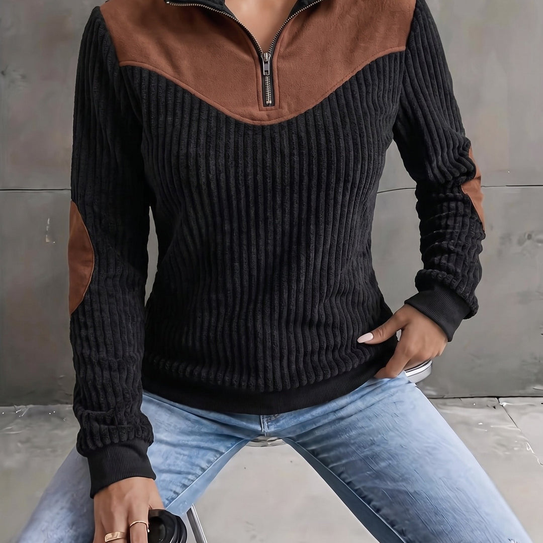 Lucinda | Ribbed Quarter-Zip Pullover