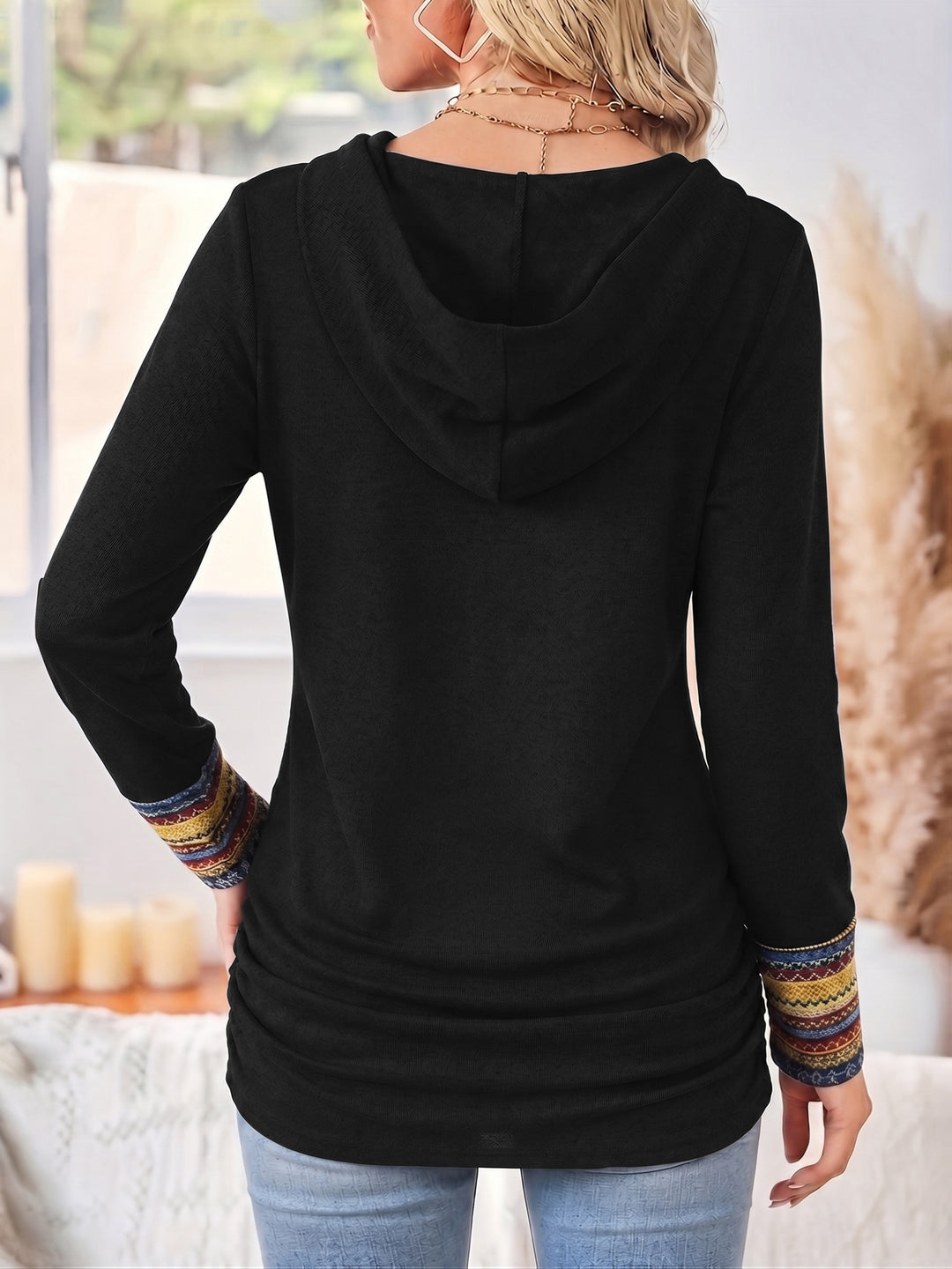 Greta | Patterned Patchwork Hoodie