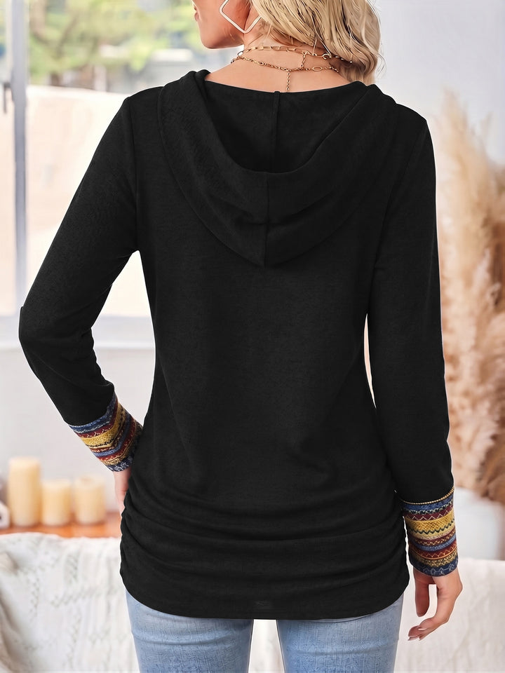 Greta | Patterned Patchwork Hoodie