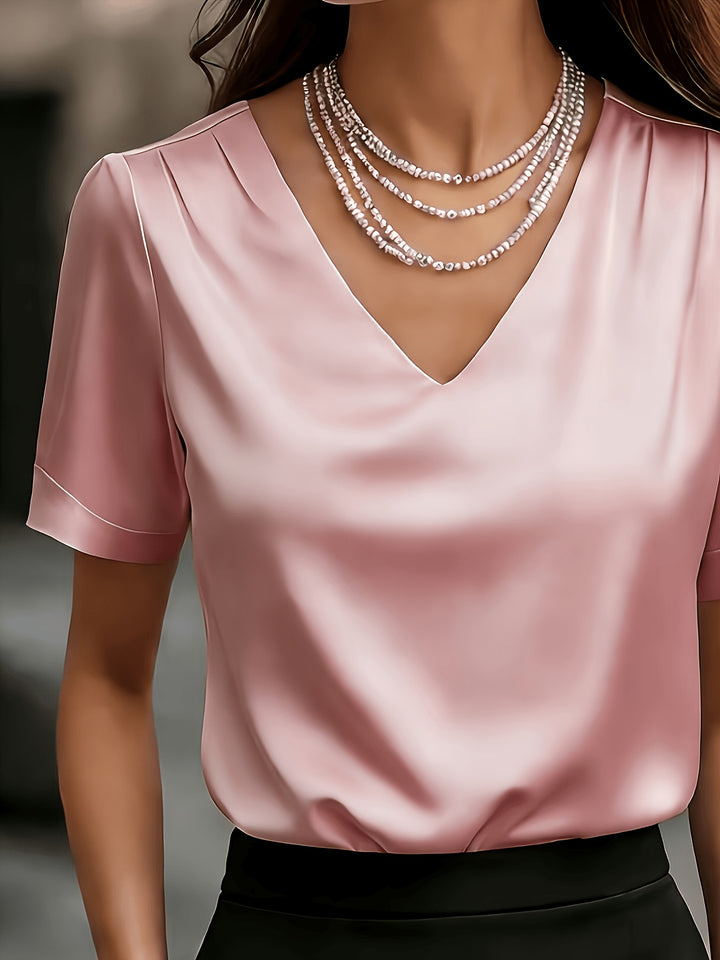 Estelle | Draped V-Neck Blouse