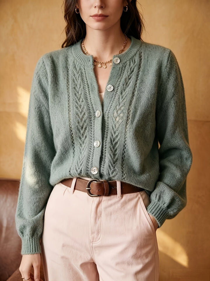 Adeline | Softly Textured Round-Neck Cardigan