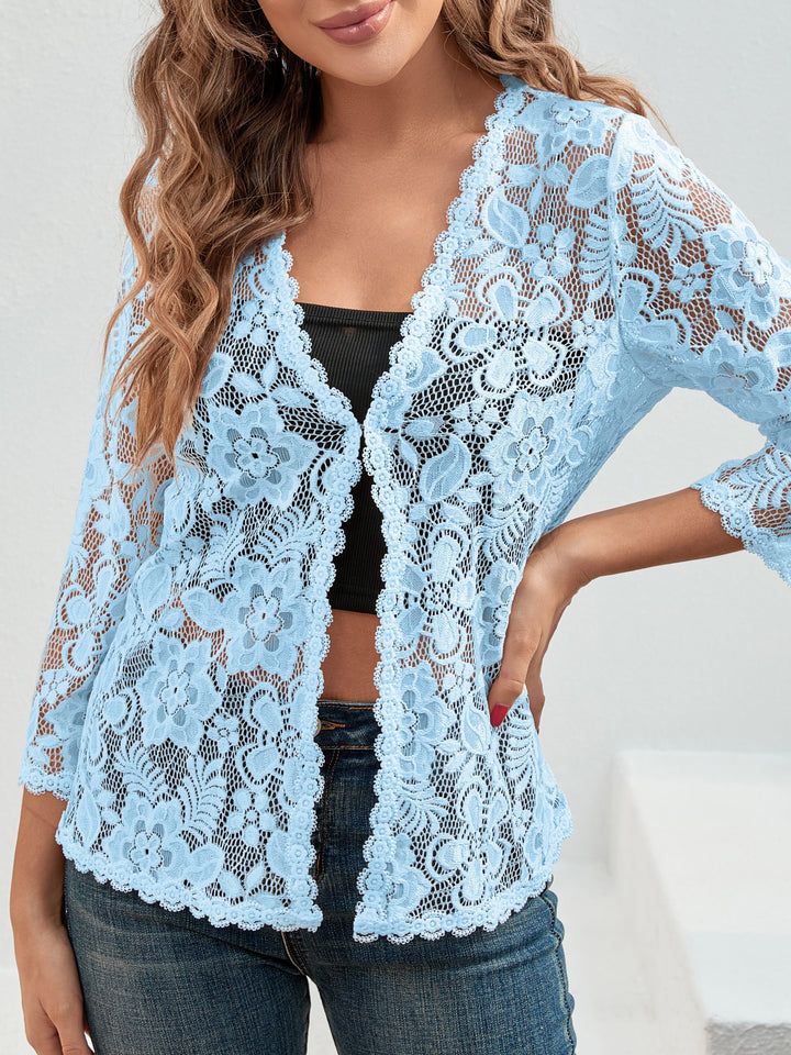 Cassandra | Floral Openwork Cardigan